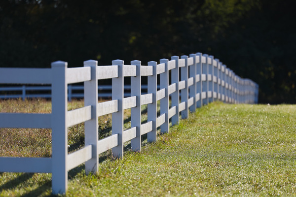 White wooden horse fencing Antioch, Illinois, United States